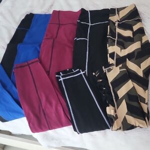 New York & Company Women's Leggings Blue, Burgundy, Black, Tan With Pockets NWOT